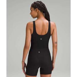 Lululemon Scoop Neck Yoga Tank Top Grid Texture, Black, Size 6
